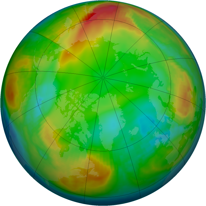 Arctic ozone map for 19 January 2000